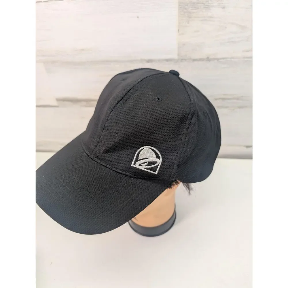 Taco Bell Hat Cap Snap Back Black‎ Mesh Employee Uniform Embroidered Crew Mens